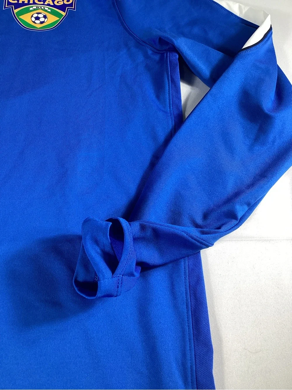Nike Royal Blue Long Sleeve Soccer Training Top with White Accents